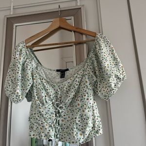 Floral babydoll crop top